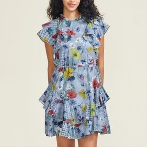 Pearl Lela Rose voile flutter sleeve dress, size M, nwt